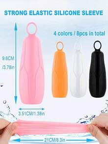 12pcs/8pcs/4pcs/1pc Silicone Elastic Travel Bottle Sleeve Leak-Proof Protective Cover, Travel Bottle Leak-Proof Sleeve, Cosmetic Hand Sanitizer Leak-Proof Protective Cover, Lotion Bottle Sleeve, Suitable For Standard Size And Travel Size Travel Bags And Carry-On Luggage (Leak-Proof Sleeve Only) - Multicolor - View 8