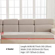 1 vỏ bọc ghế sofa co giãn màu trơn, vỏ đệm ghế sofa polyester hiện đại cho phòng khách - Màu Xám nhạt - Xem 14