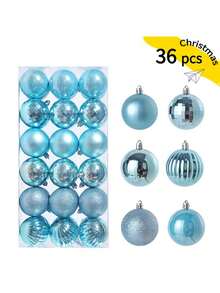 36pcs/Set Christmas Balls Set - Assorted Styles, Plastic Hanging Decorations For Christmas Tree, Bohemian Style, Ideal For Thanksgiving, Christmas Decorations, Scene Decor, Festivals Decor, Room Decor, Home Decor, Offices Decor, Theme Party Decor, Christmas Decor, Christmas Balls Winter Christmas Decorations Home Christmas Gifts Christmas Decor