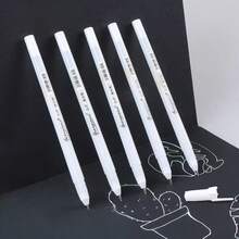 5pcs Artist Sketch Markers/Black Paper, Painting Design Illustration Art Supplies