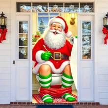 2D Door Flag, Santa Claus Door Flag - Multipurpose Christmas Decoration, Suitable For Indoor And Outdoor Use, No Power Required, Polyester Material, Great For Holiday Parties, Anniversaries, Graduations, Holiday Party Decor | Holiday Christmas Design | Durable Polyester, Christmas Decoration