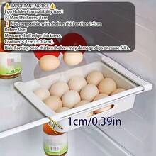 1pc Adjustable Plastic Refrigerator Storage Box With 12-Slot Egg Tray - Pull-Out Fridge Drawer For Storing Fruits, Vegetables And Food - Multicolor - View 7
