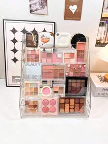 1pc PET Transparent Display Rack, Nail Polish Organizer, Makeup Display Cabinet, Makeup Organizer, Countertop Skincare Organizer, Suitable For Lotions, Face Masks, Eyeshadows, Lipsticks, Nail Polishes, Perfumes, Colognes - Multicolor - View 8