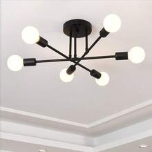 Lampu Plafon Bercabang Multi-Kepala Gaya Nordik untuk Ruang Tamu, Kamar Tidur, Ruang Makan, Penerangan Rumah, Gaya Amerika, Tidak Termasuk Bohlam Lampu - Hitam - View 2