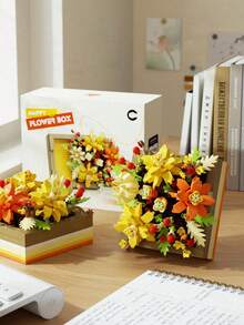 Creative Flower Bouquet Building Blocks, Adult DIY Assembly Block Set, Home And Office Desk Decor Display Model, Handmade Style Decoration, Leisure Hobby Gift, High Density Blocks, Holiday Gift, Father's Day Gift, Mother's Day Gift, Wedding Gift, Wedding Decor, Graduation Gift