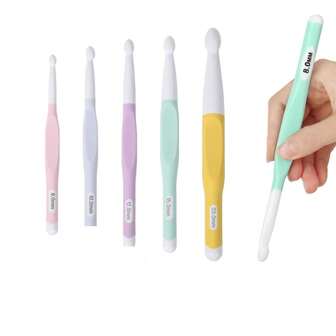 8mm, 10mm, 12mm, 15mm, 20mm Crochet Hooks, Ergonomic Large Rubber Handle Crochet Hook Set, Suitable For Chunky Yarn Blanket Knitting And DIY Crafts, Ideal Gift