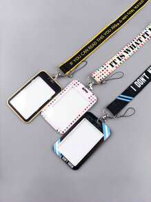 1 套带持有人引言印刷挂绳，带身份证夹和钥匙扣，可爱涂鸦设计，适合女性、男性、员工、学生 - 彩色 - 查看 8