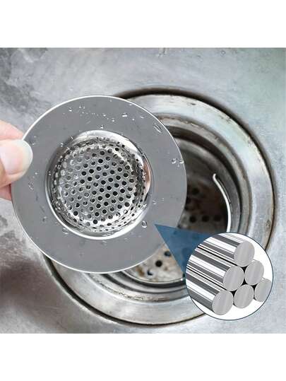 1个/3个装不锈钢厨房水槽滤网，防堵塞排水过滤器，浴室和厨房水槽食物残渣收集器