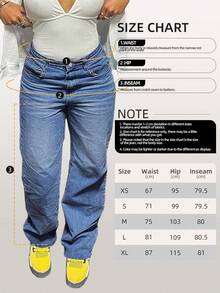 Damskie proste, luźne, proste nogawki, długie jeansy - Średni jeans - Zobacz 6