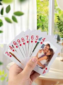 Custom Photo Playing Cards With Center Cut Style - Personalized Photo Cards - Perfect For Gifts, Weddings, Parties, And Game Nights - The Best Keepsake Gift For Partners, Friends, And Family - Multicolor - View 3