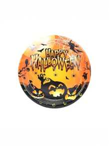 Halloween Party Supplies Orange Halloween Pumpkin Paper Plate Cup Napkin Set Happy Halloween Cake Plate Dinner Plate Scary Birthday Decorations Halloween Decoration