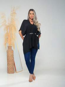 Blusa Feminina Multi forma - Preto - Visão 8