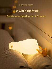 GLOOPRO Sleeping Duck Night Light, Silicone Touch Sensor USB Rechargeable Dimmable Lamp With Timer Function, Home Decor Desk Lamp For Bedroom, Office, Halloween, Thanksgiving, Christmas, Birthday Gifts