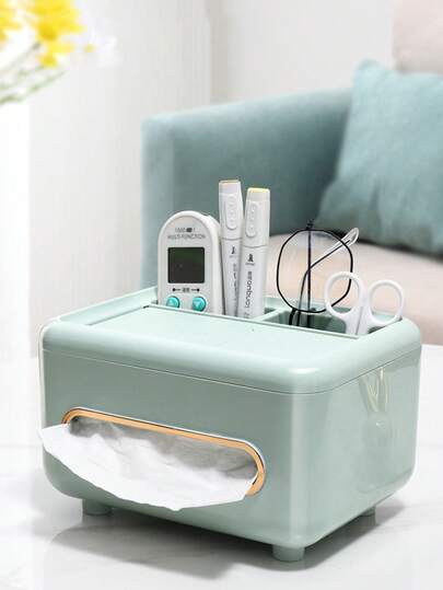 1pc Desktop Tissue Box Luxury Tissue Paper Dispenser Multifunctional Remote Control Storage Box For Living Room, Bedroom, And Office - Elegant Home Organization, Easy-Access Tissue Holder, Dust-Resistant Surface, Contemporary Decor Accent, Ideal Mother's Day Gift, Spring Home Upgrade, Cozy Tabletop Companion, Thoughtful Gift Idea For Home Lovers