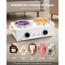 Double Wax Warmer, 1200ML Professional Dual Wax Warmer For Hair Removal, 32 ℉ - 212℉ Adjustable Electric Waxing Heater Pot With 50PCS Waxing Sticks For Home Use, Beauty Salon, Spa - Xem 5