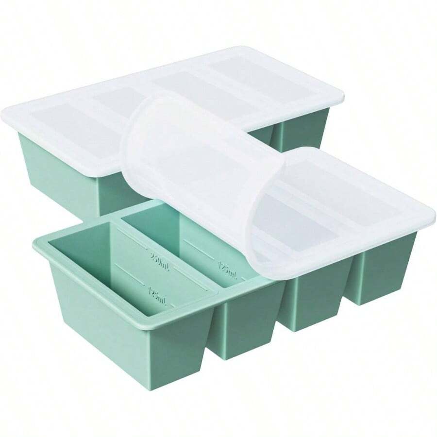Silicone Freezer Tray For Sauce Cube: Silicone Freezing Tray For Broth Soup Storage Freeze 250mL 125mL Souped Portion - 綠色 - 查看 1