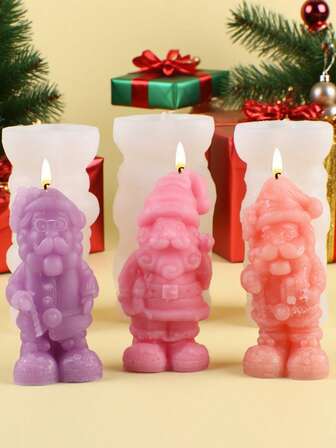 1pc Christmas Santa Claus Candle Silicone Mold, Christmas Party Decor, Home Accents, Small Gift, Spread Blessings, Warm Holiday Cheer
