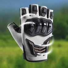 زوج قفازات بدون أصابع نصف الأصابع للرجال، قفازات مضادة للانزلاق للرياضات الخارجية والدراجات، قفازات ركوب