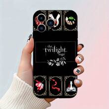 Serie Crepúsculo Elige esta funda de  de material TPU negro con patrones de dibujos animados, a prueba de golpes y duradera, adecuada para  11/12/13/14/15/16 Pro Max - Mezcla de colores - Ver 7