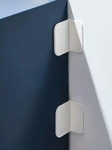 5pcs Self-Adhesive Furniture Wall Anchors, White Plastic Anti-Tip Brackets For Bookshelves,No-Drill Anti-Tip Safety Locks For Cabinets, Shoe Racks, And Bookshelves, Plastic Material, Non-Electric