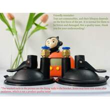 Upgraded Strong Suction Cup Cat Teaser Wand, Plush Animal Replacement Head, Self-Entertaining Durable Cat Chewing Toy, Pet Supplies