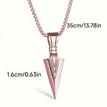 2025 New European & American Style Arrowhead Pendant Necklace For Men, Includes Chain