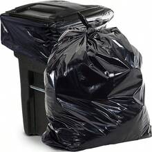 55-60 Gallon Black Heavy Duty Trash Bags, 51" X 55", For Construction, Industrial, Outdoor, And Commercial Use(5PCS) - 黑色 - 查看 1