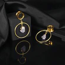 2 件装不锈钢耳洞肉体穿孔塞天然石吊坠耳塞身体穿孔首饰礼物 - 石頭吊墜 - 查看 8