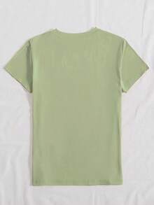 女士定制照片T恤，休闲个性，送给女友/妻子的礼物，情人节夏季礼物 - 軍綠色 - 查看 4