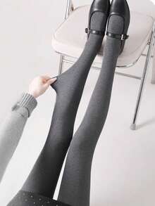 1双300克女士保暖长筒袜，灰色长筒紧身裤，防寒打底裤，适合商务和工作场合，加厚绒面连裤袜（适合5℃-5℃），舒适保暖 - 灰色 - 查看 5