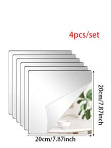 Acrylic Self-Adhesive Square Home Decor Mirror Wall Decal With Frameless Edge Design Self-Adhesive Acrylic Mirror, Shatterproof (Not A True Mirror). (Note: Acrylic Material May Exhibit Slight Shape Variations.) Ideal For Bedrooms, Kitchens, Living Rooms, Offices, Bathrooms, Hallways, Dance Studios, Home Closets, Dance Mirrors, And Gym Room Decor. No Power Source Required