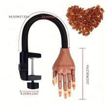 QWD Beginner & Advanced Nail Practice Hand Kit – Flexible Mannequin Hand For Nail Training, Fake Practice Hand With Movable Fingers, 200PCS Nail Tips, File, Brush & Clipper – Perfect For Nail Art Beginners & Professionals - 6合一套裝 - 查看 5