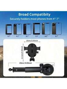 Foldable 360-Degree Rotatable Car Dashboard Phone Holder - Waterproof ABS Material, Universal Fit For All Vehicles, Ideal Gift For Drivers, Navigation Holder|Modern Car Accessory|Durable Plastic Holder, Phone Mount Holder - Black - View 4