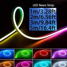 1 件霓虹 RGB LED 灯带柔性硅胶霓虹灯多色变幻 - USB 供电带遥控器适用于卧室、客厅、厨房和圣诞主题装饰、Luz LED、LED 灯、墙壁装饰灯、电视背景装饰、节日装饰、万圣节、圣诞节 - RGB多色光 - 查看 5