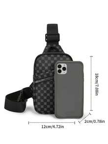 Classic And Fashionable Men PU Chest Bag Mini Wallet Key Eye Mobile Phone Organizer Street Casual Small Commuter Bag Waist Fanny Sling Shoulder