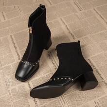 2025 Autumn And Winter New All-Match Temperament Boots Women's Thick Heel All-Match Popular Fashion Boots
