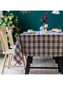 Christmas Decorative Table Fabric, Vintage Striped Plaid Cotton And Linen, Dining Room Party Cover Cloth,Table,Table Cover,Table Cloth,Party Decorations,Birthday Decorations,Christmas Decorations,Christmas,Dining Table,Christmas,Red Table Cloth,Green Table Cloth,Christmas Decorations Home,Coffee Table,Christmas Table Decorations