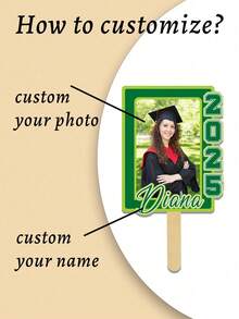 Custom Graduation 2025 Fans With Wooden Handle-4 Styles,Photo Fans, 2025 Graduation Fans, Class Of 2025, Senior 2025 Fans, Fan On A Stick - Multicolor - View 5