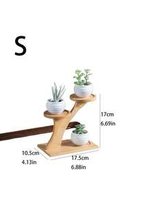 1pc Minimalist High-End Home Desktop Organizer Rack, Thick Desktop Shelf, Balcony Succulent Holder, Creative Branch Design, Multi-Layer Small Flower Stand, Decor For Potted Plants, Suitable For Windowsill, Living Room, Office