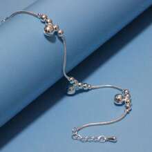 1pc 925 Sterling Silver 8-Inch Vintage Style Anklet, Perfect Gift For Women, Can Be Worn On Wrist Or Ankle, Suitable For All Seasons - Silver Bell - View 3