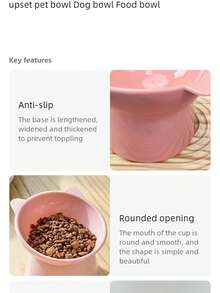 Tilted Feeding Bowl With Neck Protection, Comfortable Eating For Cats Or Dogs, Large Capacity, Novel Colors