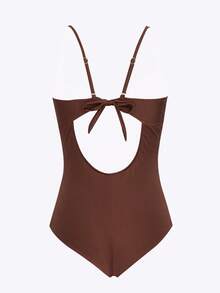 WD VEST Structured Swimsuit With Padded Cups And Central Detail – Sophistication And Style To Shine By The Sea XX343 - Rỉ Nâu - Xem 3