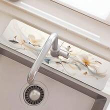 1pc Flower Sink Faucet Suction Pad, Drainage Pad, Kitchen And Bathroom Sink, Countertop Drainage Pad, Diatomaceous Earth Washbasin, Cutting Quick Drying Pad