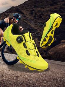 Giày đạp xe TABOLU A27 MTB Unisex dành cho nam và nữ, Giày đạp xe leo núi Giày thể thao & ngoài trời Giày đua tốc độ Giày đạp xe leo núi đường mòn, Chống trượt và chống mài mòn, Nhẹ và thoải mái, Giày đạp xe ngoài trời thời trang - Màu vàng - Xem 2