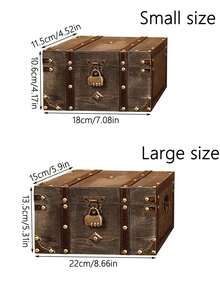 1pc Vintage European Style Wooden Square Jewelry Box, Storage Container, Craft Decor, Desktop Organizer, Trinket Box, Gift Box For Christmas And Holidays - Dark Grey - View 2