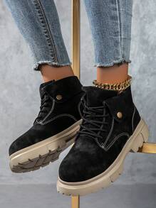 2025新款女鞋透气网眼时尚轻便厚底运动鞋，女鞋，女鞋，女式运动鞋，女士休闲鞋 - 黑色 - 查看 5