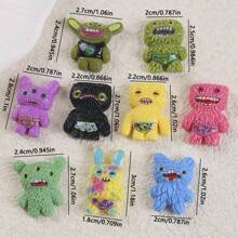 2个/5个/7个/9个趣味咆哮怪兽冰箱贴，卡通可爱树脂生物冰箱贴纸，创意厨房橱柜装饰，送给男孩、儿童、青少年的酷炫礼物 - 彩色 - 查看 4