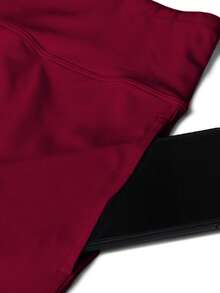 20英寸及膝女士半身裙，带5个口袋，网球裙，高腰高尔夫裙，休闲运动风 - 酒紅色 - 查看 7