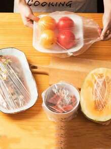 50/100/200/500pcs Disposable Food Wrap, Keeps Leftover Food Fresh, Elastic & Self-Sealing, Suitable For Covering Bowls & Dishes, Household Use