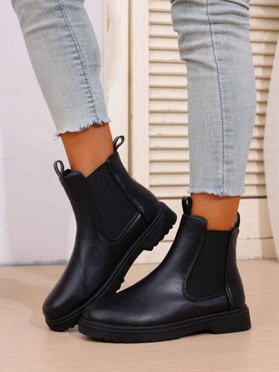 Fall/Winter Women's Flat Chelsea Ankle Boots, Solid Color Street Fashion Sexy Casual Boots, New Autumn,Boots For Women